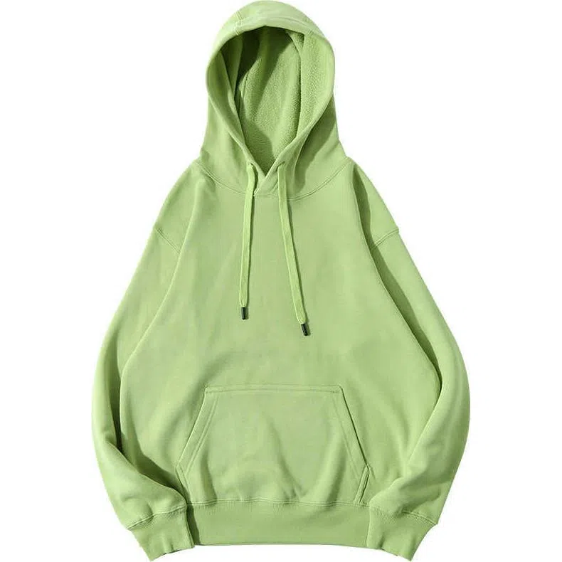 重磅基础 纯色简约套头长袖卫衣 女款 抹茶绿