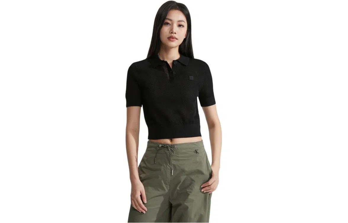Calvin Klein Space Black Polo Knit