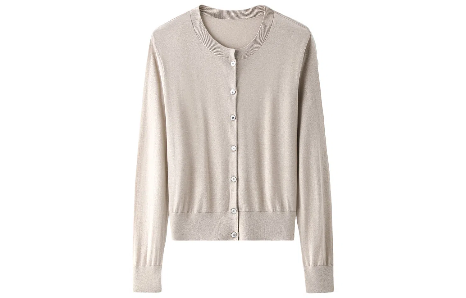 恒源祥 纯色圆领开衫长袖针织衫 女款