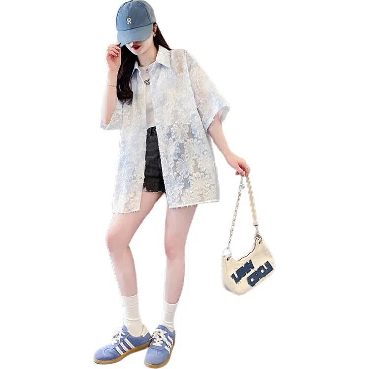 缪斯的诱惑 超好看夏季洋气减龄外穿防晒空调服短袖衬衫 女款