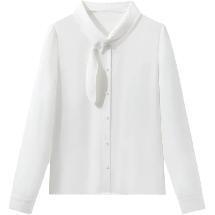 潞优野 纯色休闲百搭长袖衬衫 女款 白色