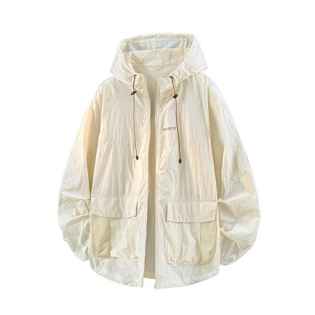 鸭鸭 户外运动基础潮牌高街纯色工装口袋设计薄款凉爽百搭宽松休闲连帽抽绳夹克外套 男女同款