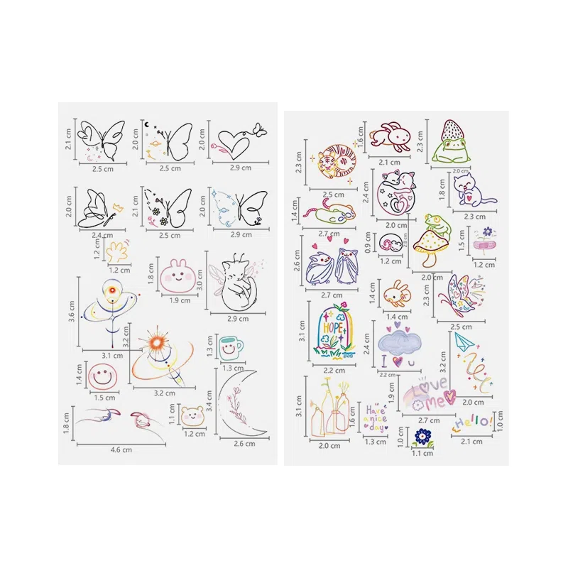 妮丽雅  彩色多巴胺纹身贴 锁骨彩绘 个性小图案