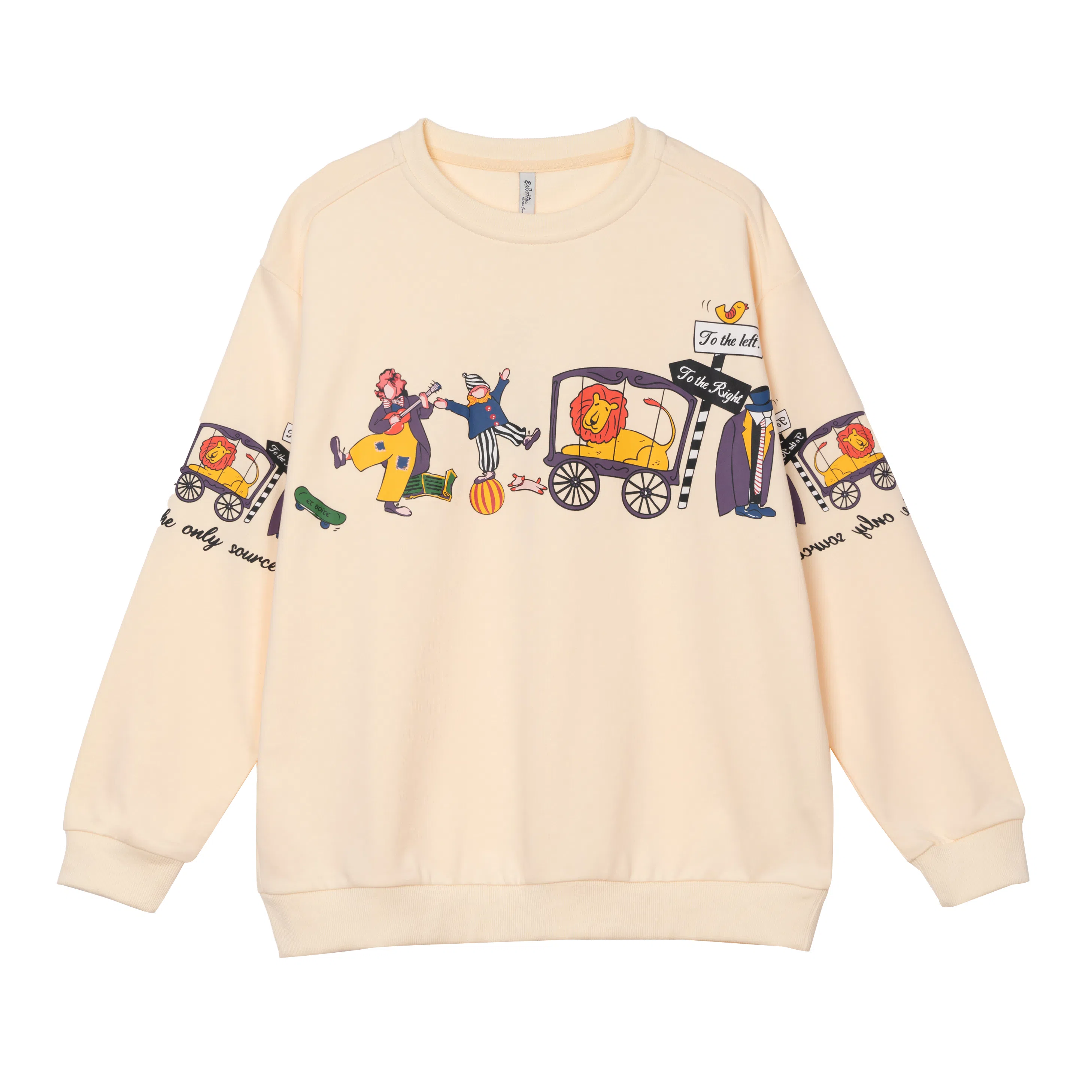 法文箱子 圆领舒适休闲卫衣 女款 米白