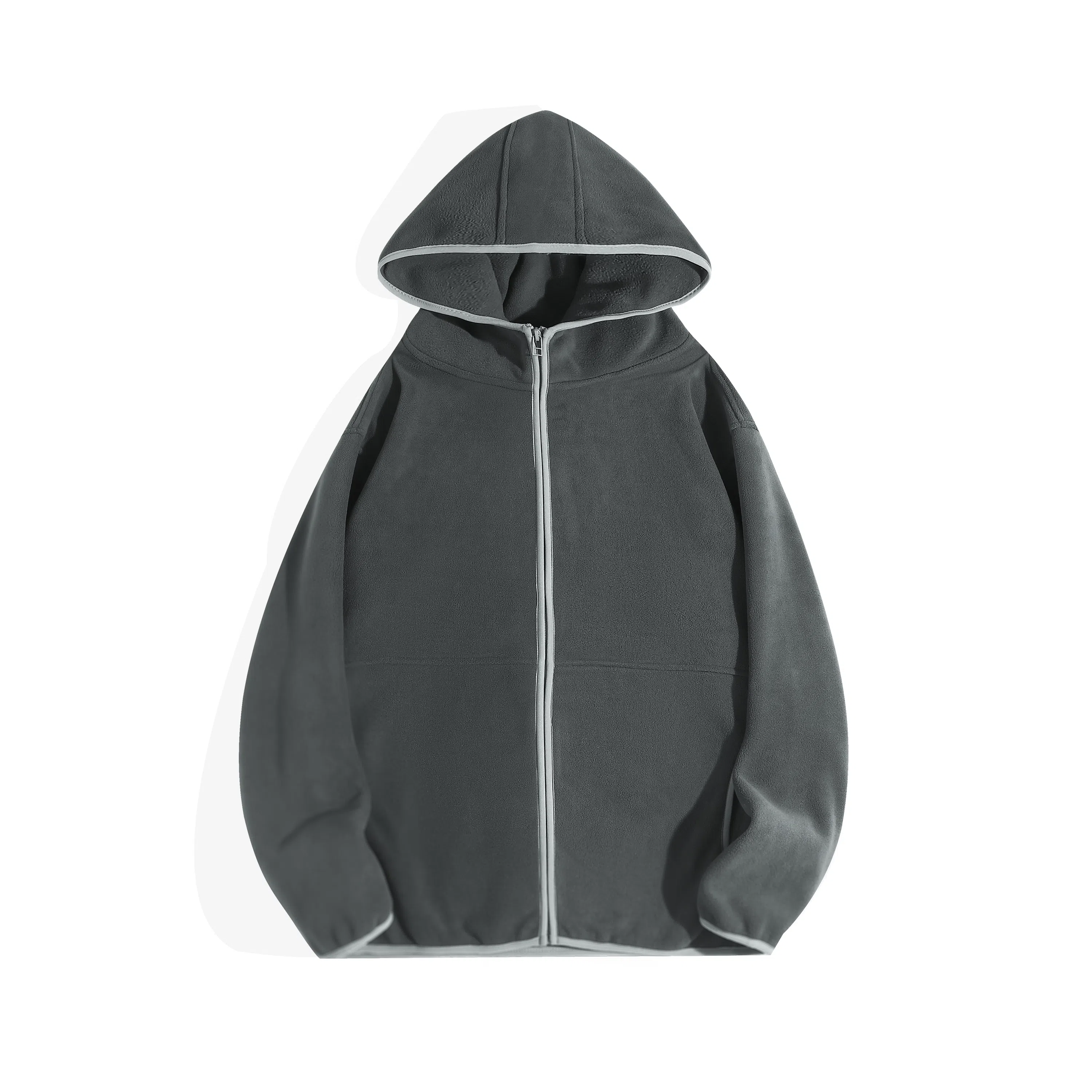 重磅基础 重磅撞色连帽开衫拉链长袖卫衣 男女同款