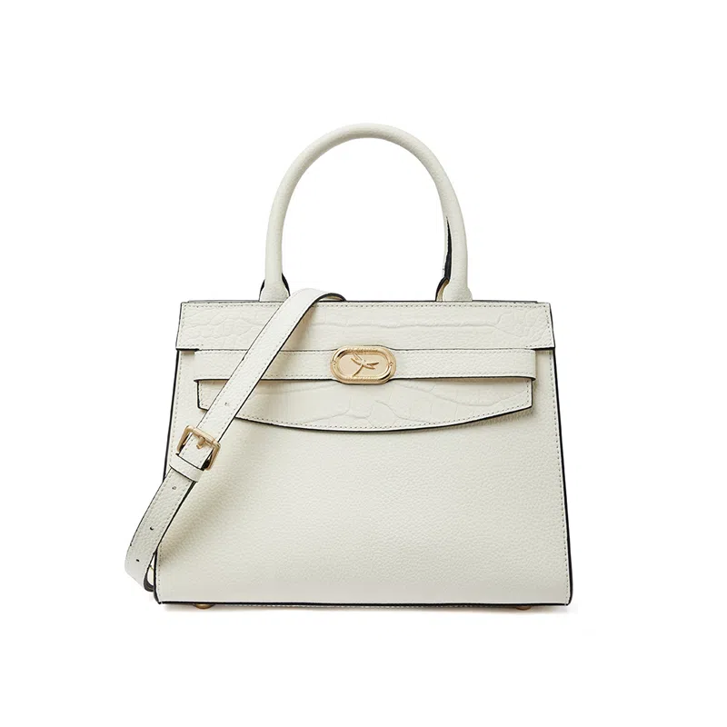 红蜻蜓 高档简约时尚潮流百搭 牛皮 手提包 男女同款情侣款 黑色