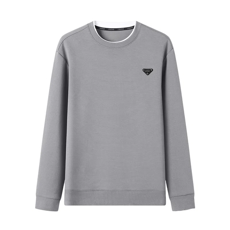 李生制造 纯色远航系列波浪纹网状结构透气户外假两件圆领长袖卫衣 男款