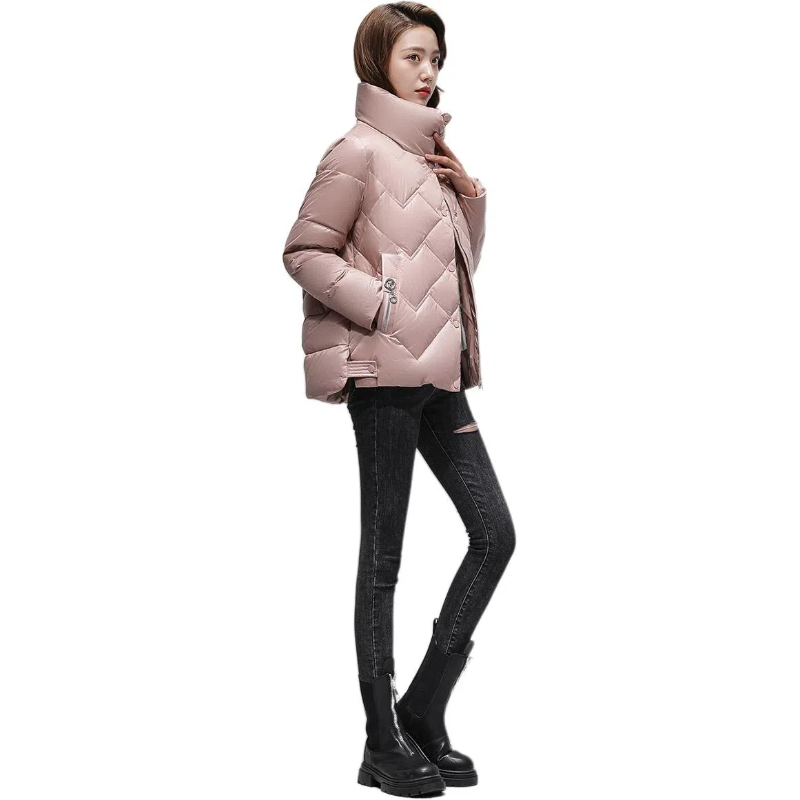 鸭鸭 经典韩版立领洋气百搭舒适羽绒服 女款