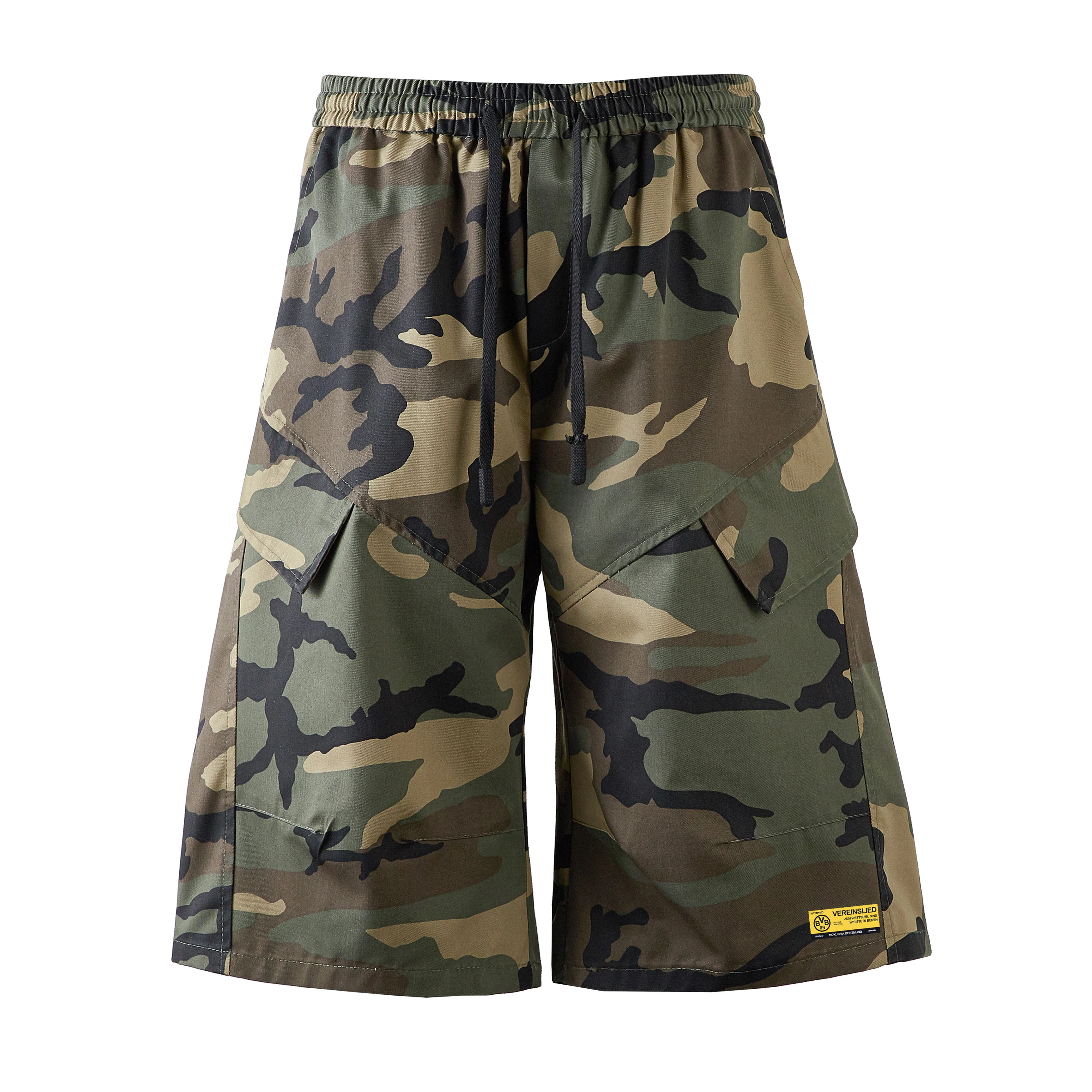 普鲁士多特蒙德 工装风美式复古运动户外登山七分休闲短裤 男女同款 迷彩色