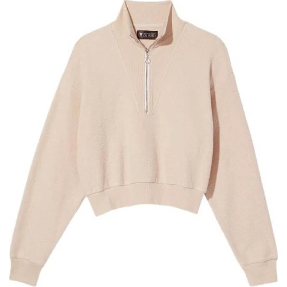 Victoria's Secret VS Sport Half-Zip Sweatshirt Oyster Pink