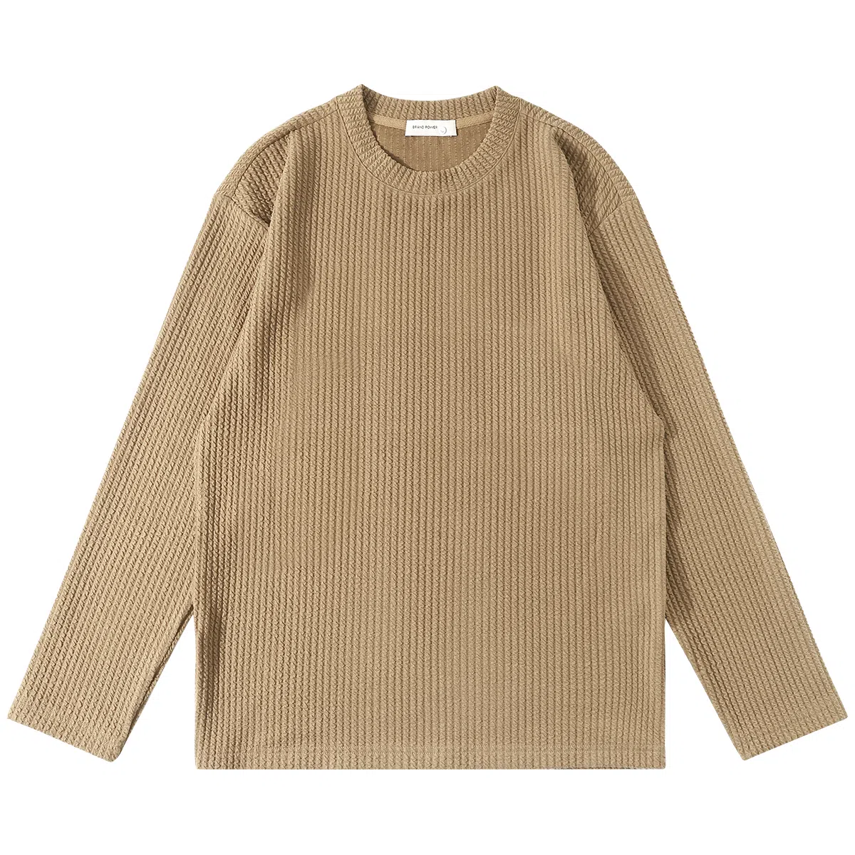 重磅基础 经典纯色设计百搭圆领套头长袖针织衫 男女同款