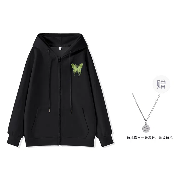 棉致 简约纯色宽松连帽长袖卫衣 女款