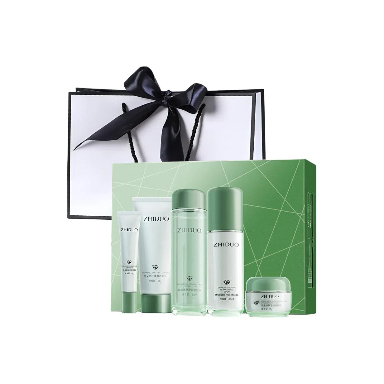 致朵 绿钻嫩肤净颜护肤套装 保湿滋润 五件套