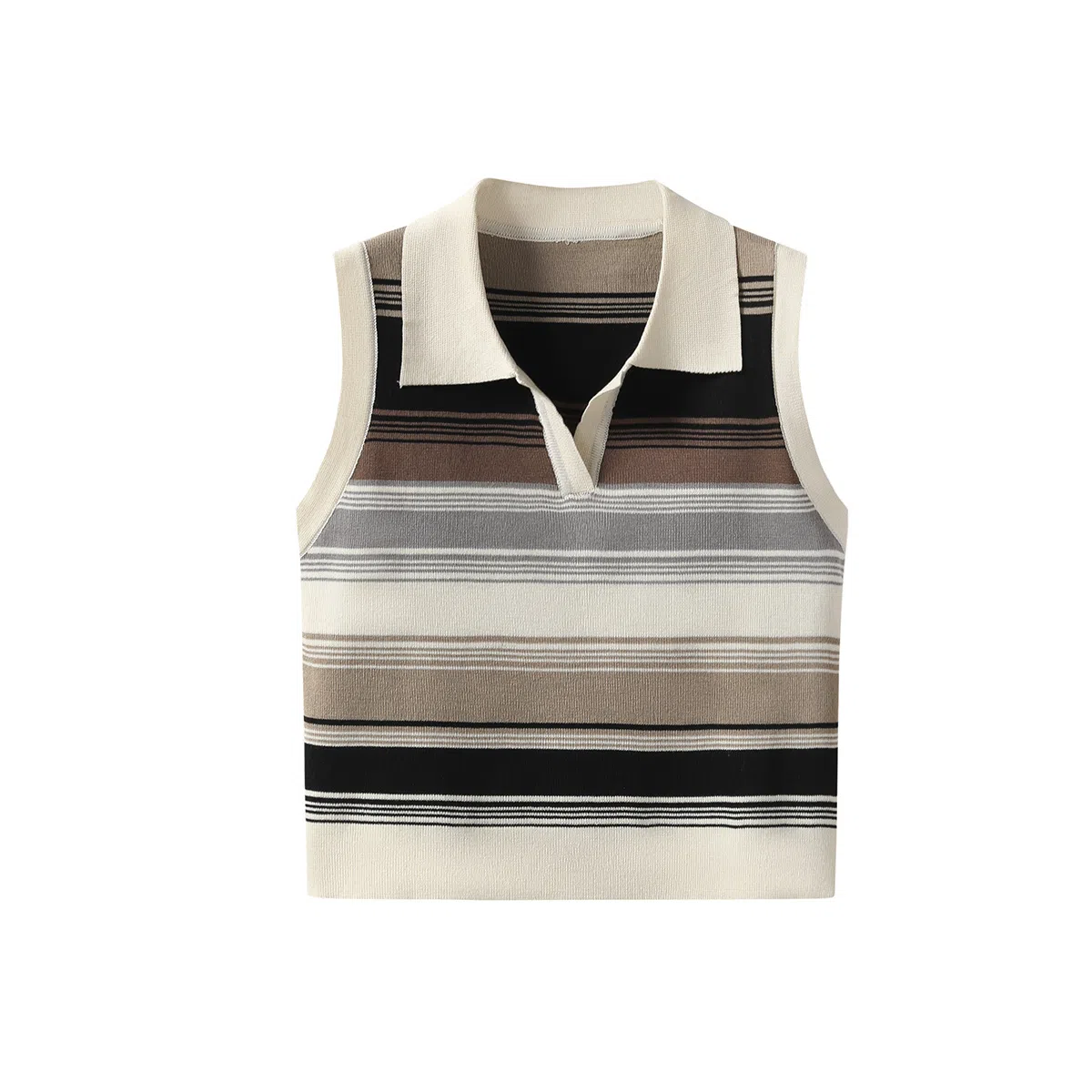 星期六 翻领条纹套头简约百搭针织衫 女款