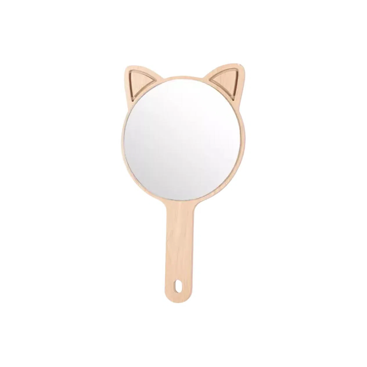 计轩 可爱便携木质手持镜 梳妆理容