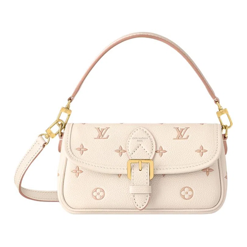 Louis Vuitton Monogram Embossed Leather Shoulder Bag Pink