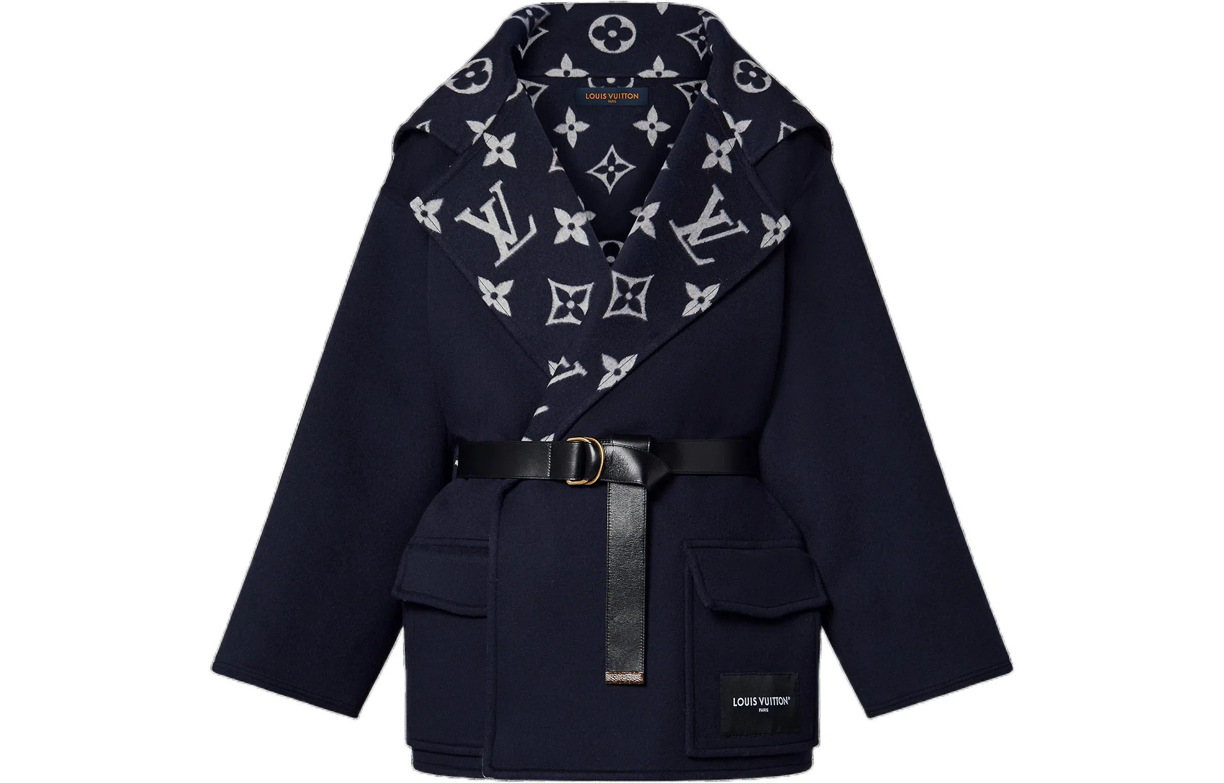 Louis Vuitton SS23 Logo Wrap Coat Navy