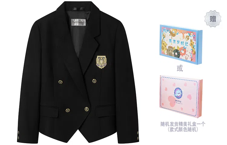 东鲸岁时记 纯色双排扣长袖西装外套 女款