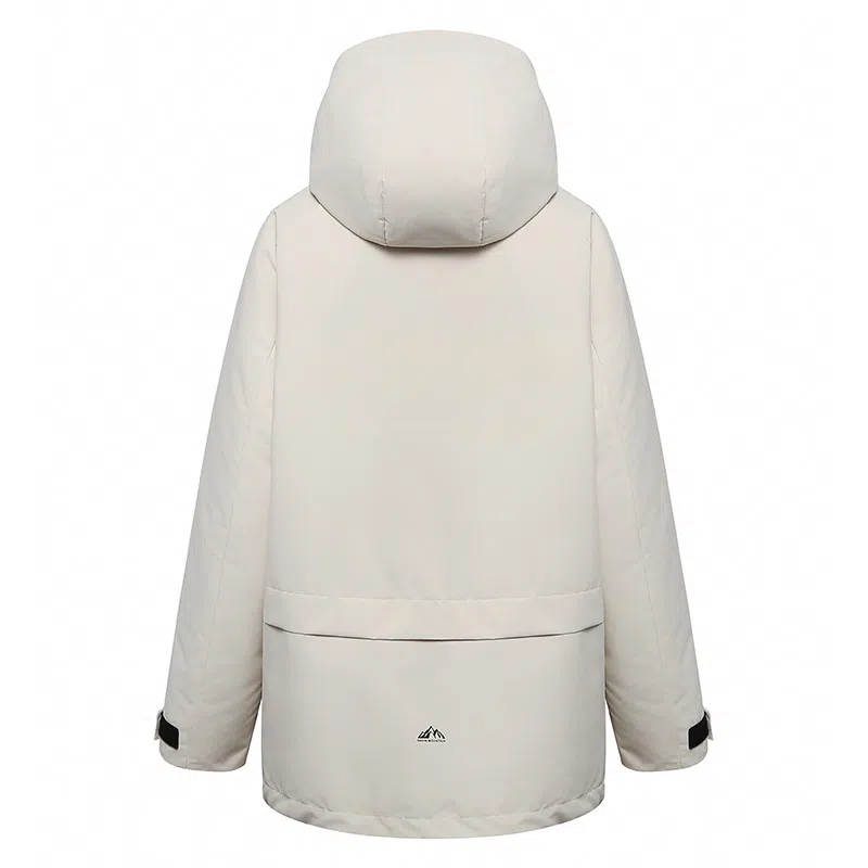 鸭鸭 可拆卸内胆三合一三防连帽纯色长袖羽绒服 女款