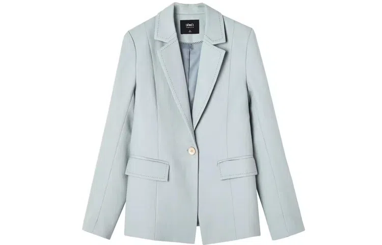 【dme】 一粒扣修身休闲西装 女款 水蓝