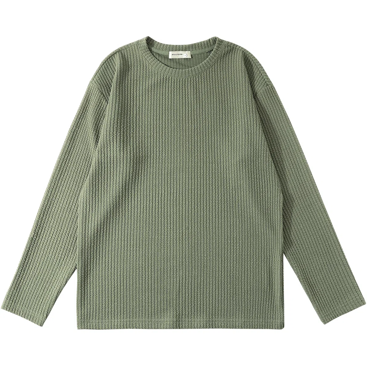 重磅基础 经典纯色设计百搭圆领套头长袖针织衫 男女同款