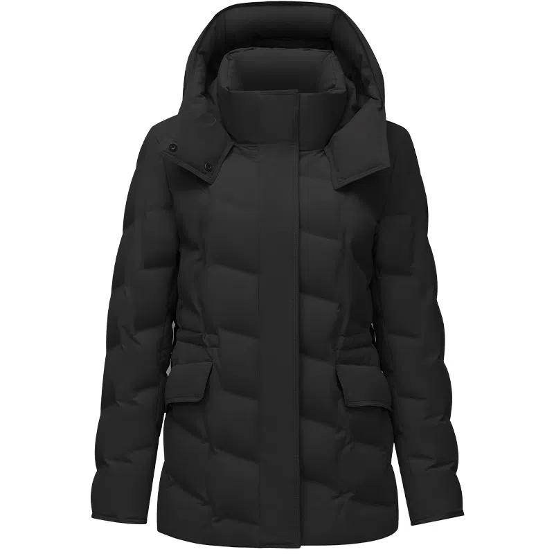 坦博尔 连帽纯色简约舒适时尚羽绒服 女款