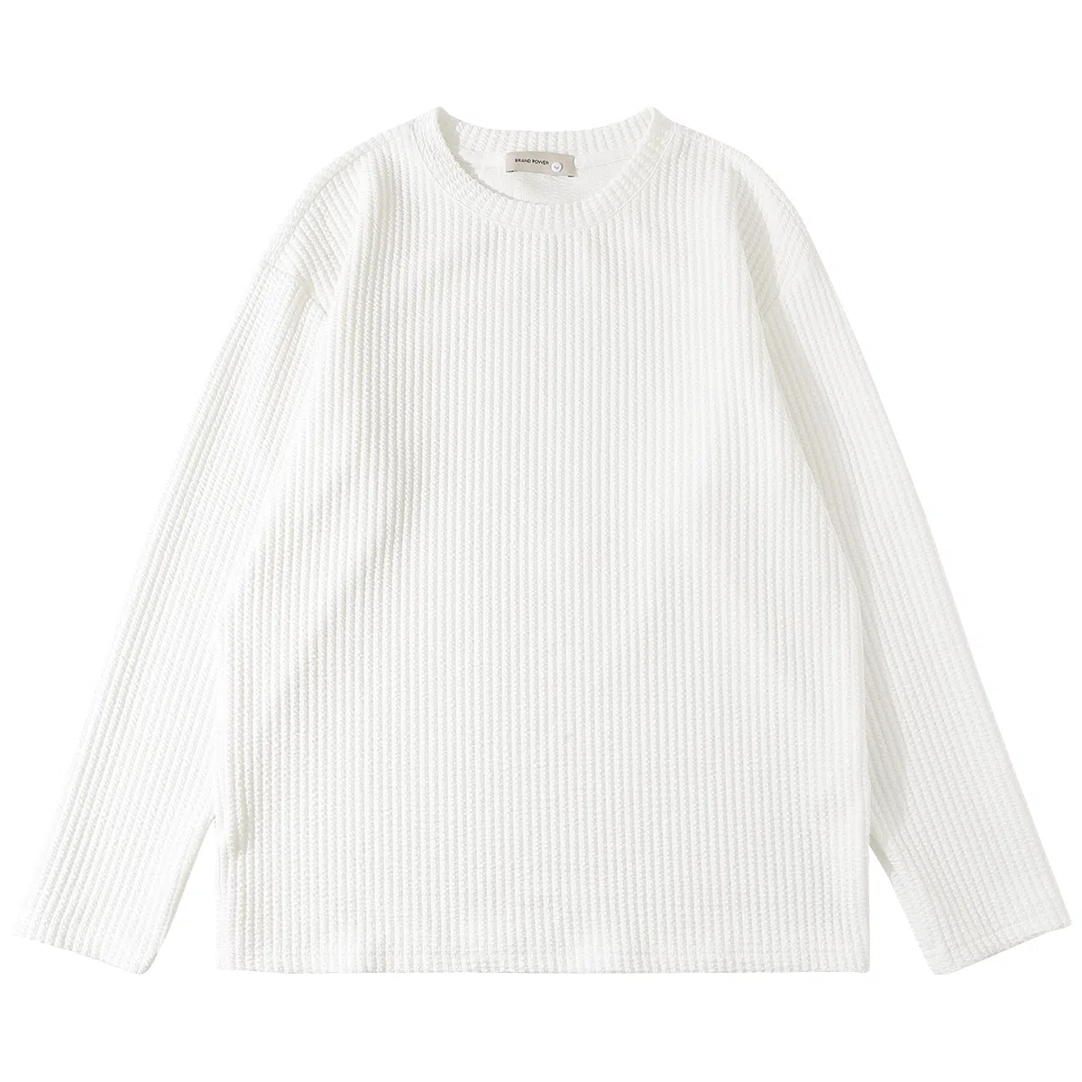 重磅基础 经典纯色设计百搭圆领套头长袖针织衫 男女同款