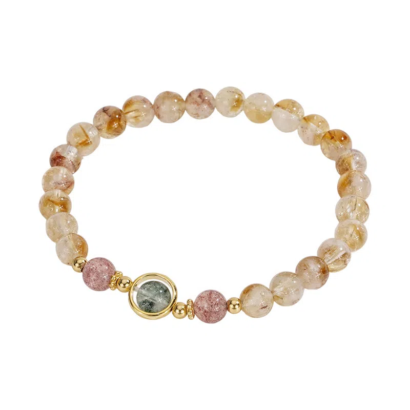 遇点 绿幽灵 #好运气质小众轻奢风精致高级设计感 精美礼盒天然 黄水晶 手串 女款