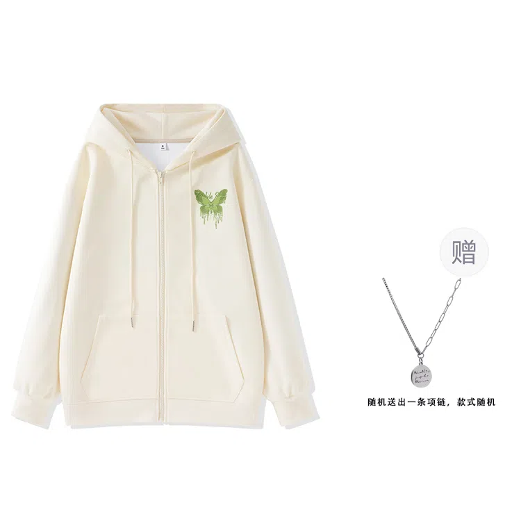 棉致 简约纯色宽松连帽长袖卫衣 女款