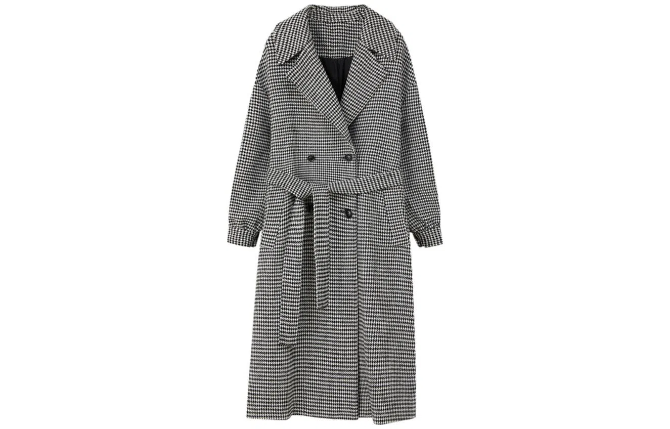 【dme】 简约格纹休闲大衣 女款 黑色