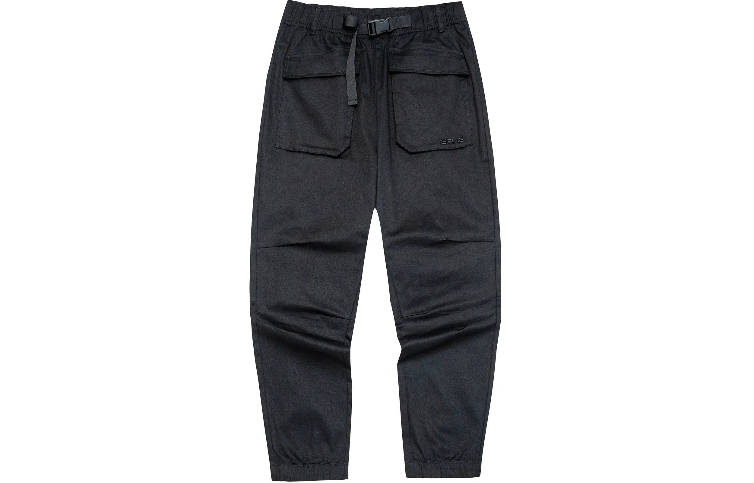 鸿星尔克 纯色简约工装休闲裤 女款 正黑