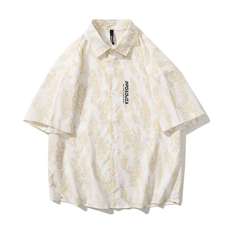 【dme】 美式休闲男夏季薄潮牌潮流宽松衣服日系短袖衬衫 男女同款