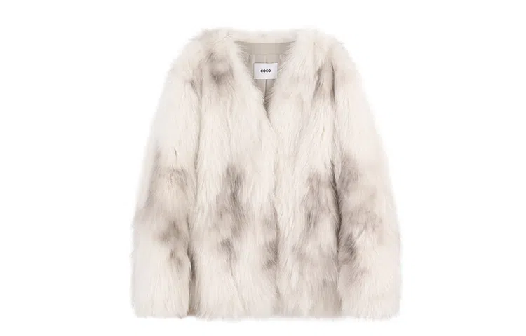 Coco Limited Saga Fox Fur V-Neck Coat