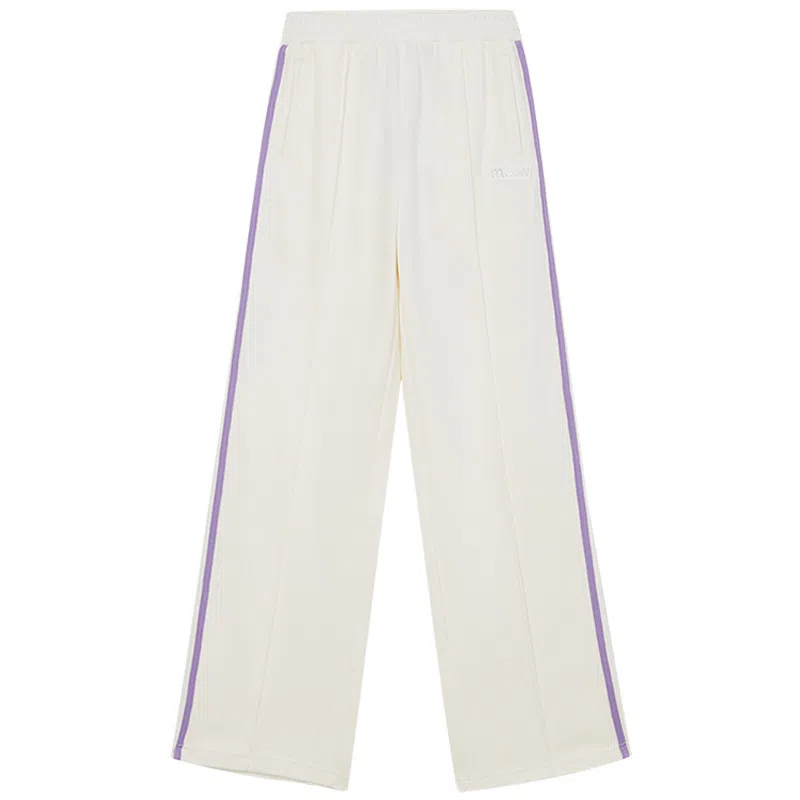 美特斯邦威 纯色高腰直筒休闲裤 女款