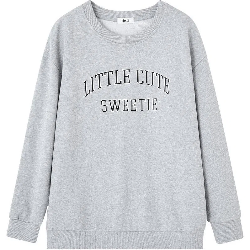 【dme】 圆领宽松套头长袖卫衣 女款 深花灰色