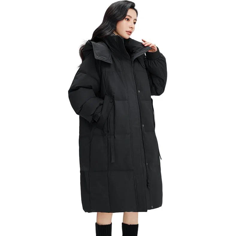 鸭鸭 中长款加厚保暖时尚百搭外套羽绒服 女款