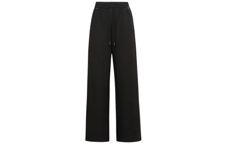 美洋 纯色高腰阔腿系带休闲裤 女款 黑色