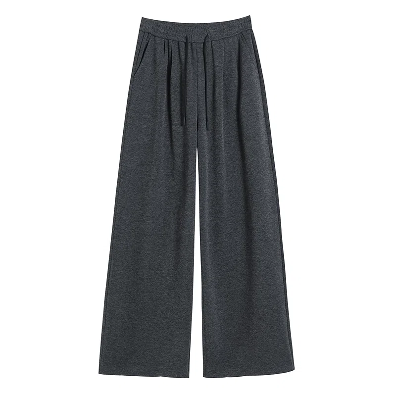 莫代尔 高腰宽松窄版小个子拖地阔腿长裤休闲裤 秋冬 女款