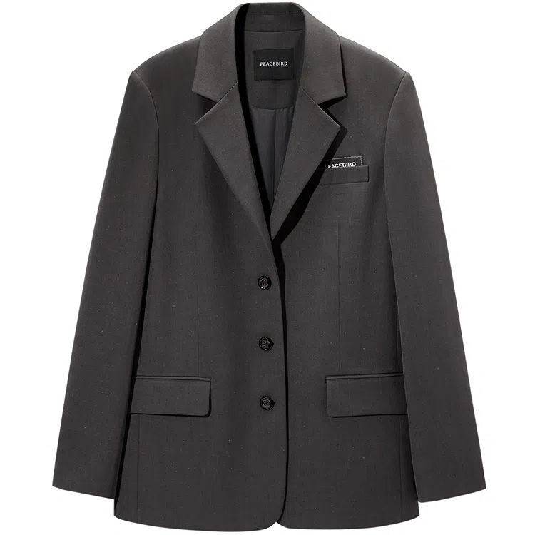 Peacebird Sparkle Straight Casual Blazer