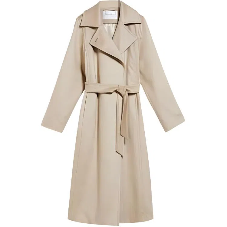 MaxMara Belted Mid-Length Coat Beige