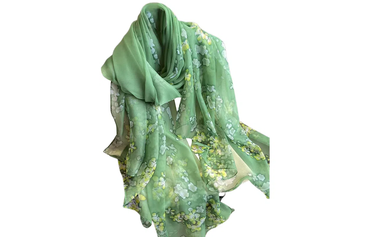 优幽兰 时尚洋气碎花丝巾四季通用围脖护颈百搭气质防晒纱巾海边沙滩披肩围巾两用夏季薄款外搭 优柔纱 女款