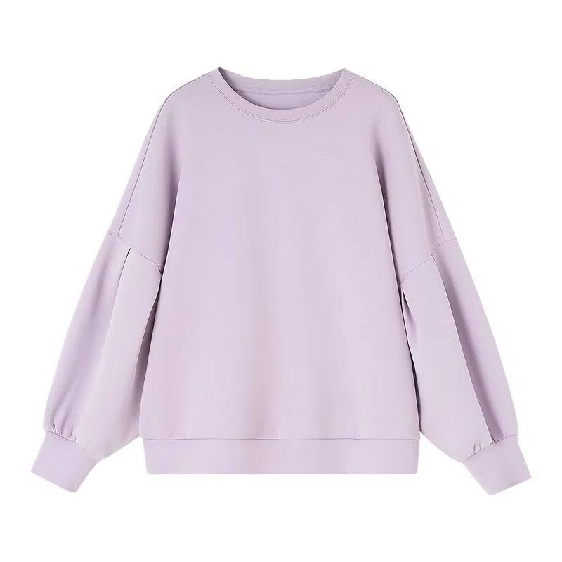 【dme】 圆领套头纯色长袖卫衣 女款 薄雾紫