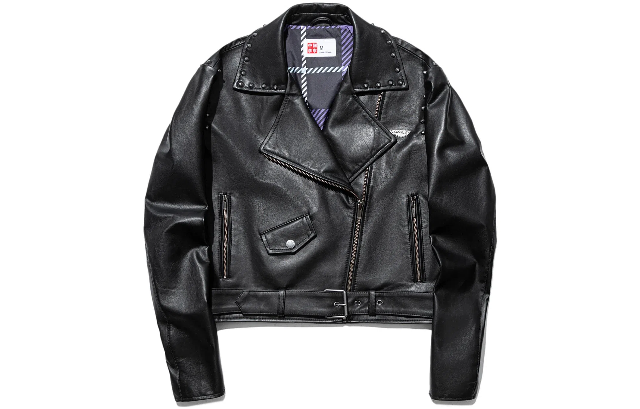 Li-Ning x PLEASURES Black Leather Jacket