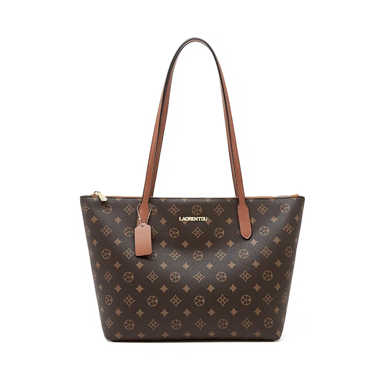 老人头 法式通勤百搭出行轻便小众设计 合成革 单肩包 常规 女款 咖色