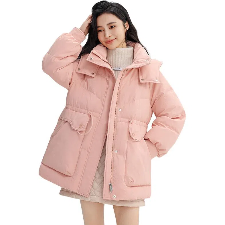 鸭鸭 保暖时尚百搭潮流舒适连帽长袖羽绒服 女款