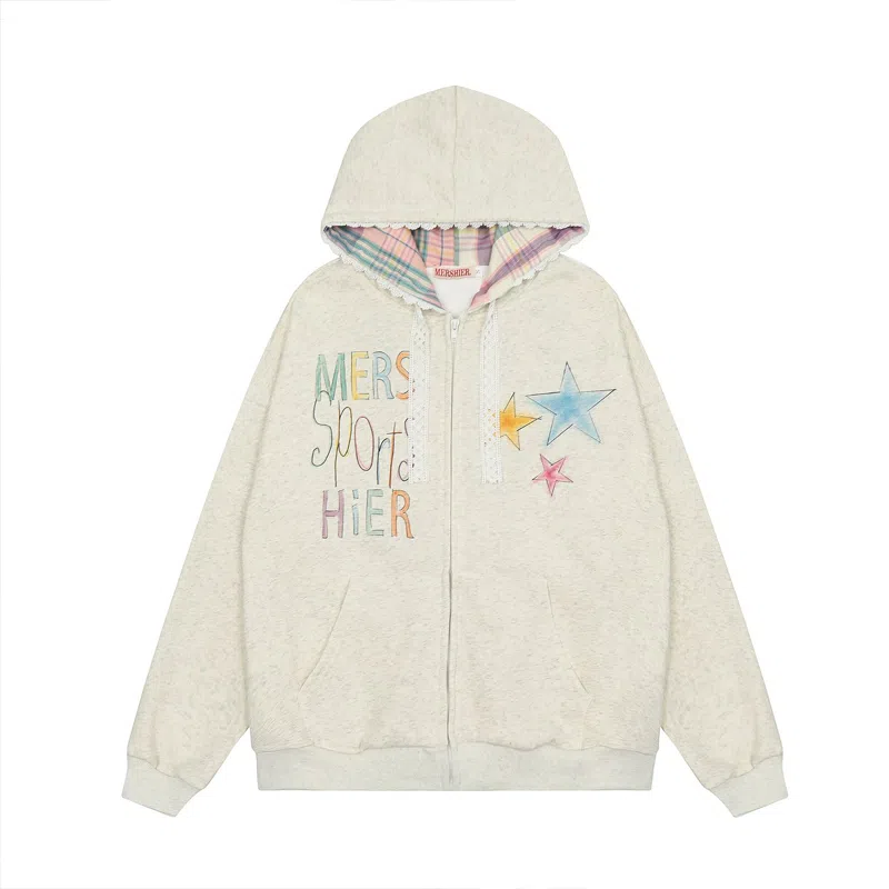 JUFU Star Print Hoodie