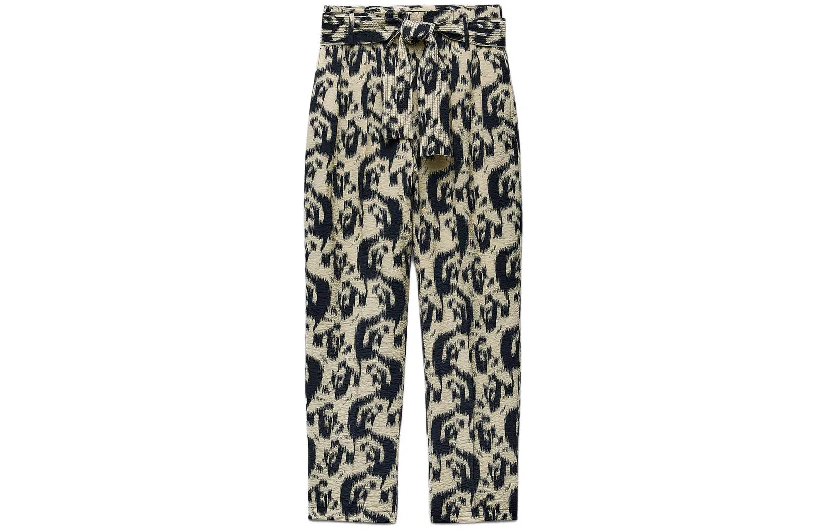 ZARA Animal Print High Waist Straight Pants