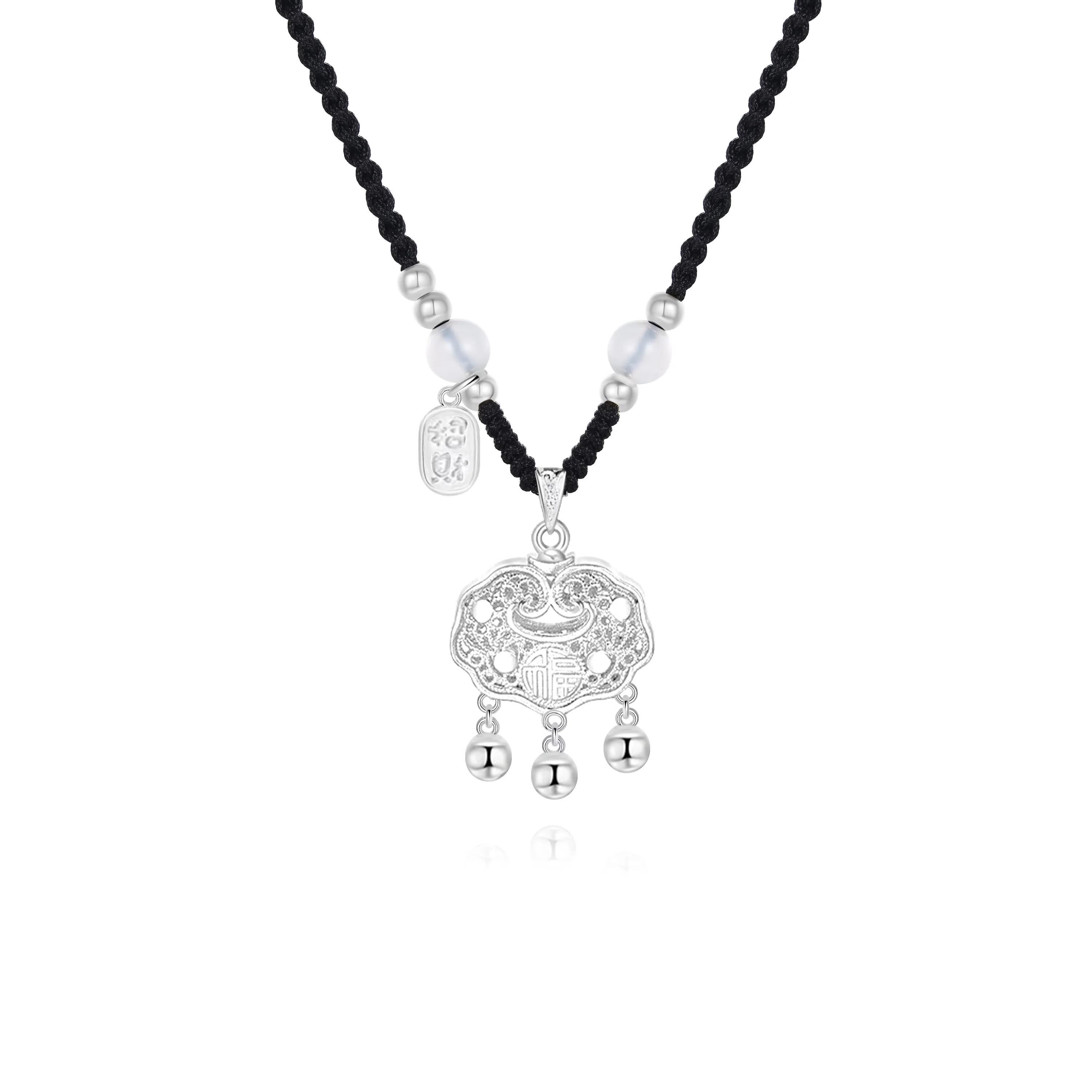 【999足银纯银 岁岁平安 】 七好美银 招财平安锁 新中式国潮优雅气质 贵气清冷高级极简百搭 首饰 项链 男女同款情侣款