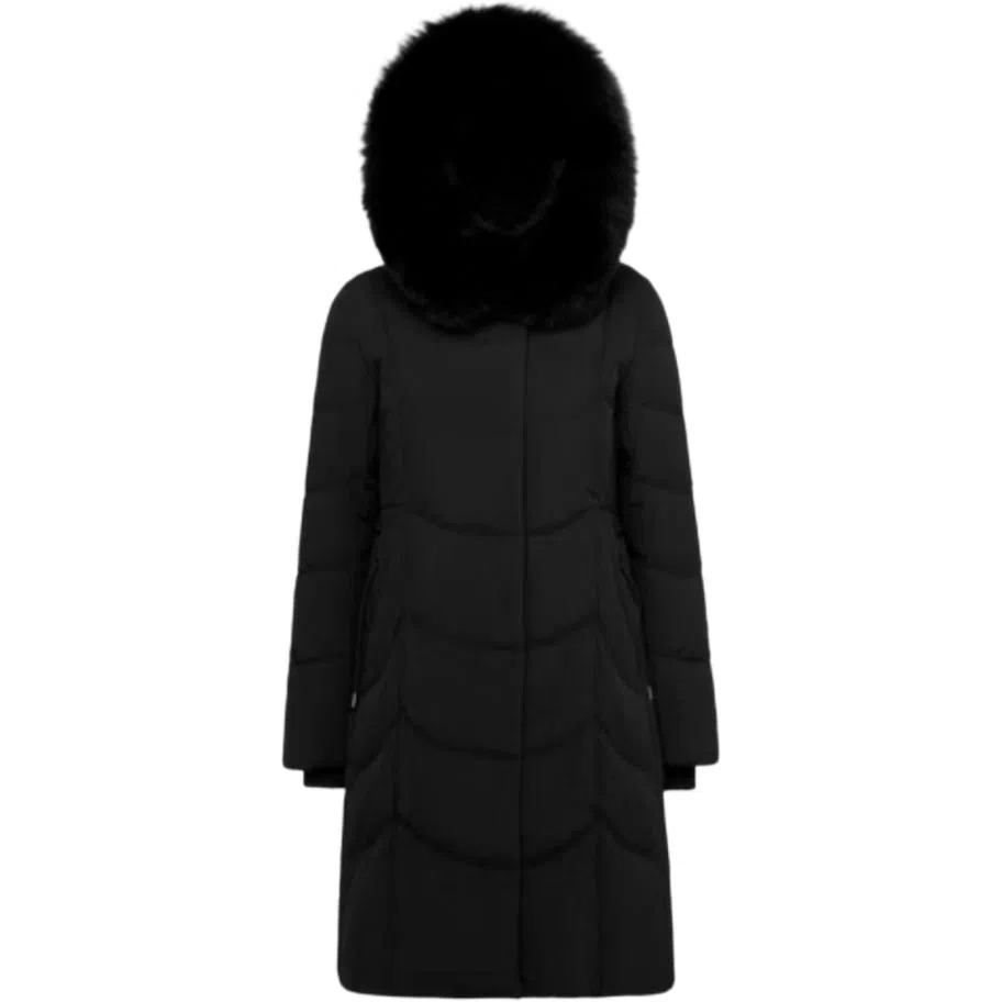 波司登 连帽中长款简约羽绒服 女款 黑色