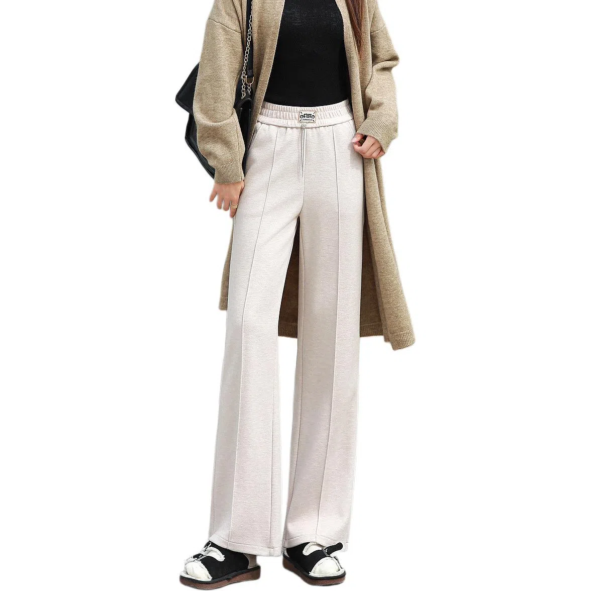 【dme】 纯色阔腿简约舒适休闲裤 女款 杏色